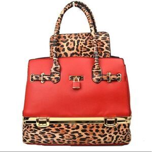 Leopard Pattern Double Handles bag